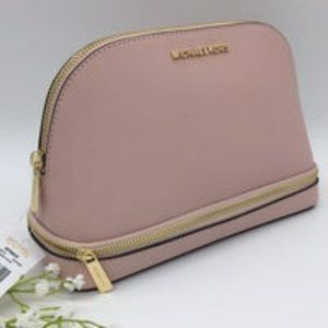 Michael Kors giftables leather travel pouch in blossom pink